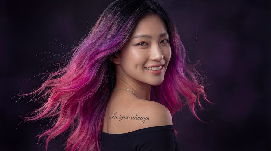 Vela's signature ombré hair